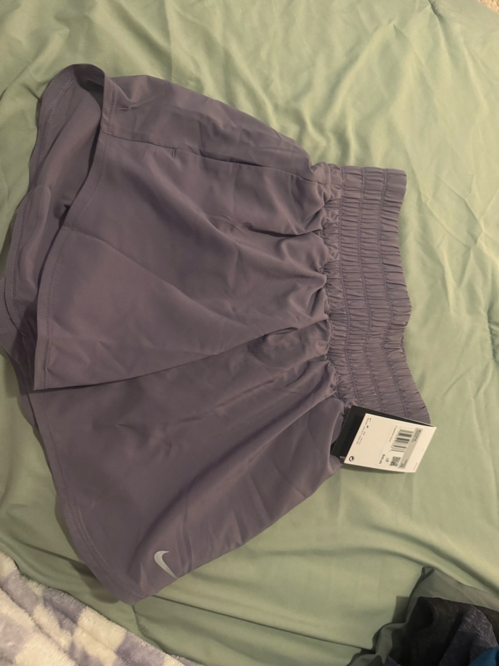 Nike Lavender Smocked Waist Athletic Shorts
